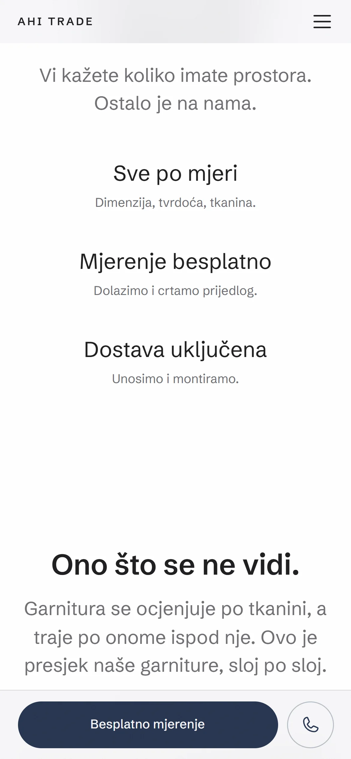 Ahi Trade: druga sekcija na mobitelu