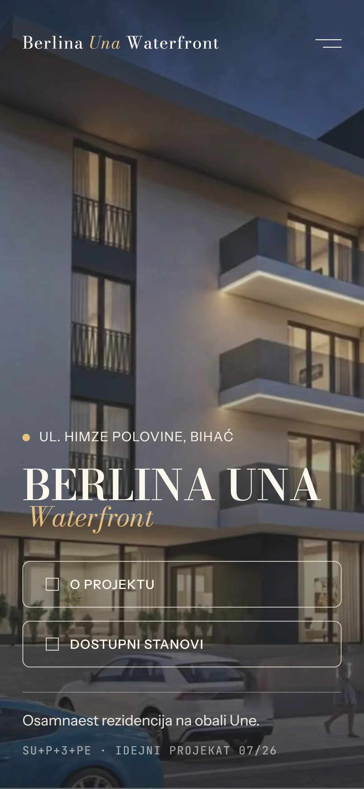 Berlina Una Waterfront: naslovna stranica na mobitelu