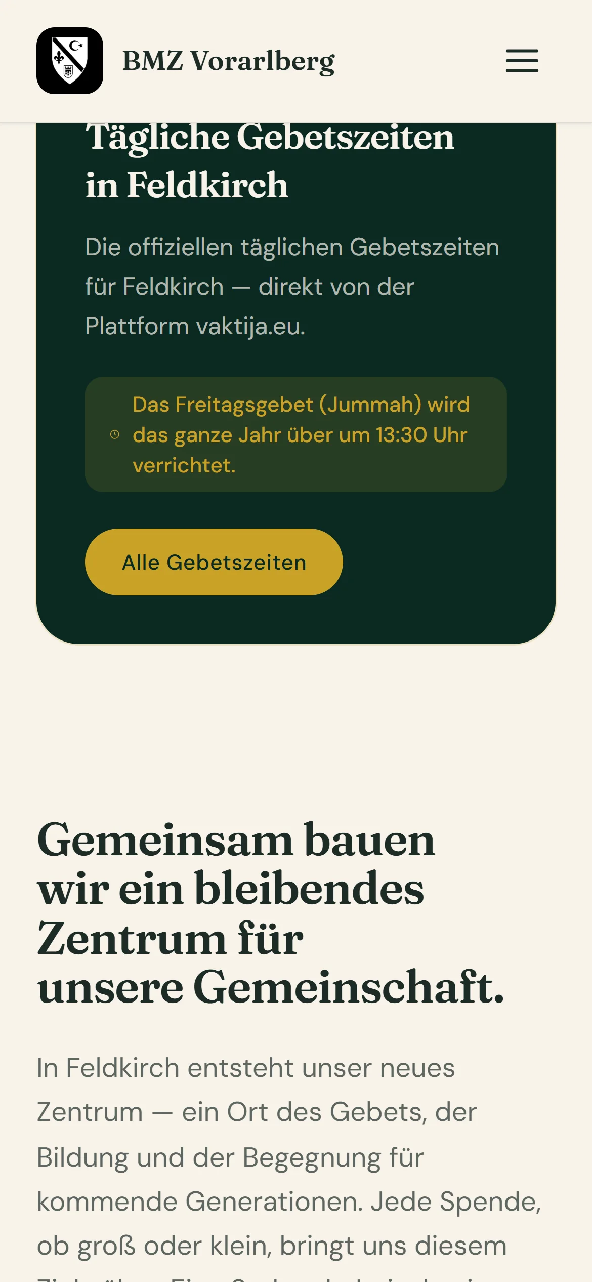 BMZ Vorarlberg: druga sekcija na mobitelu