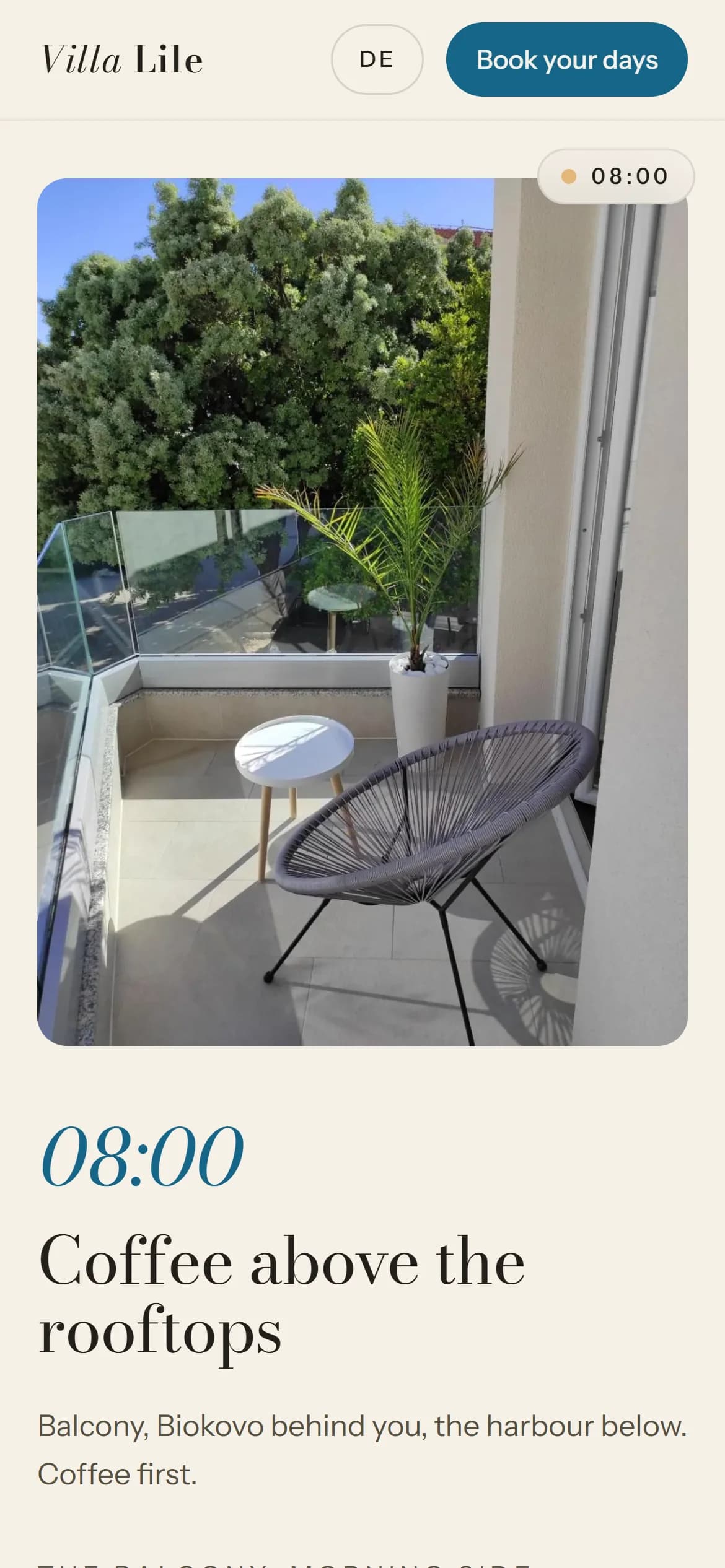 Villa Lile: druga sekcija na mobitelu